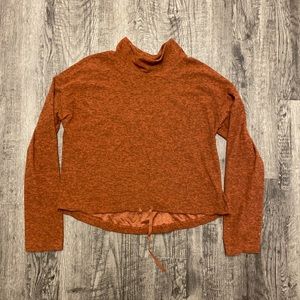 Canada Weathergear Women's Pull Over Turtleneck XL Cinch Waist Mock Burnt Orange